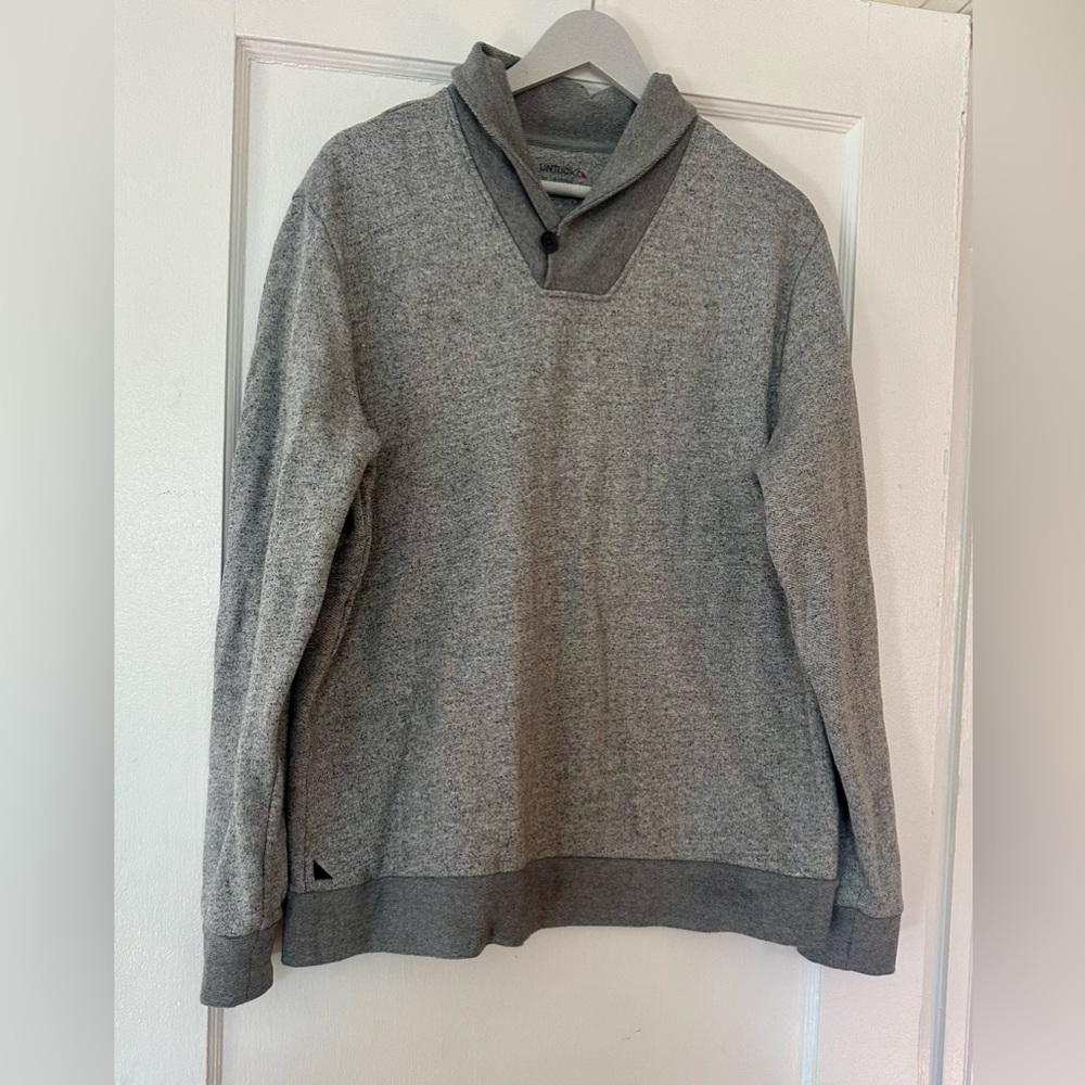 UNTUCKit Mens Collier Heather Grey Shawl Collier Pullover Sweater Size XL